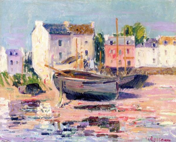 Boats Beached In Port by Gustave Loiseau