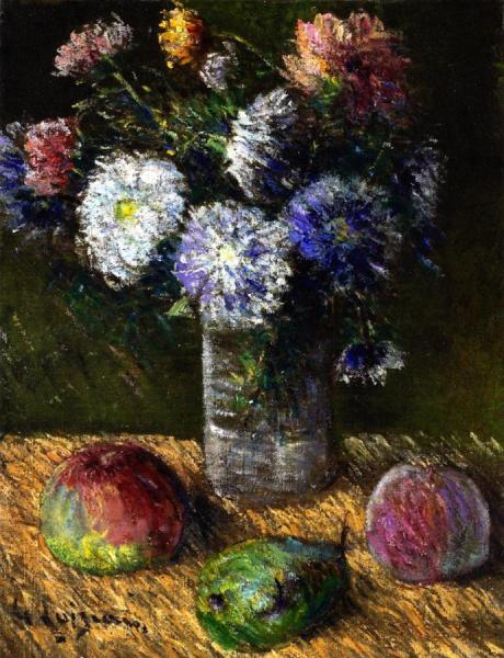 Bouquet Of Flowers And Fruit by Gustave Loiseau