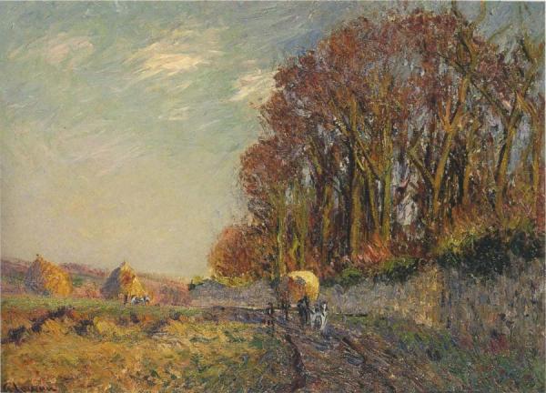 Cart In An Autumn Landscape by Gustave Loiseau
