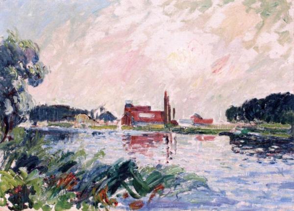Factory On The Banks Of The Oise, Near Pontoise by Gustave Loiseau
