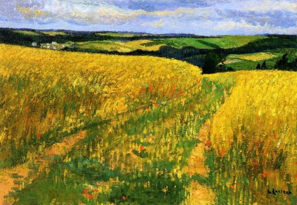Fields Of Wheat And Poppies by Gustave Loiseau