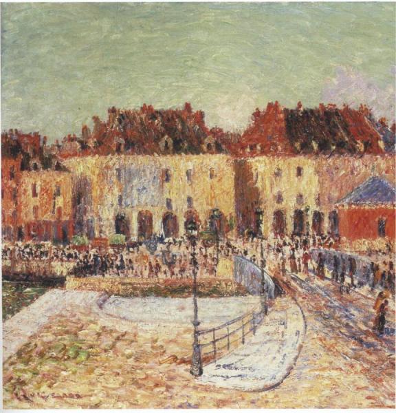 Fish Market At Dieppe by Gustave Loiseau