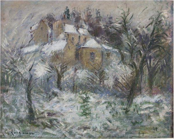 House In Pontoise In Snow by Gustave Loiseau