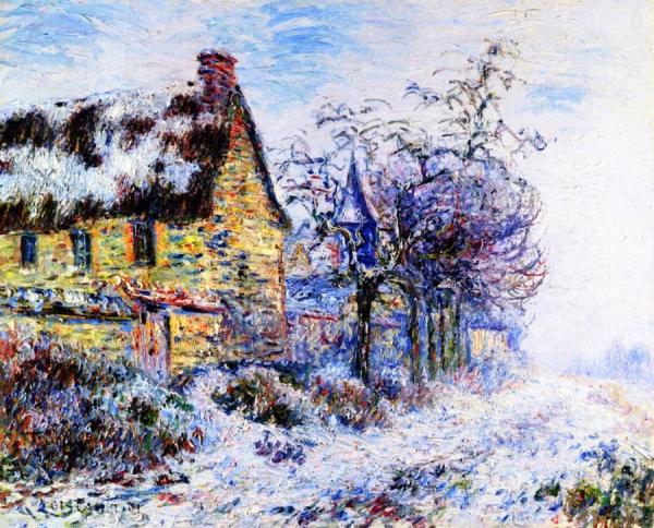 Houses And Trees In The Snow by Gustave Loiseau