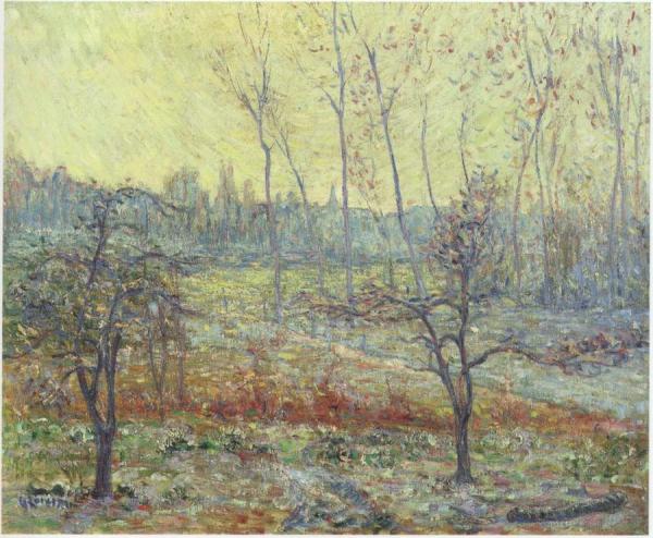 Landscape In Winter With Fog by Gustave Loiseau