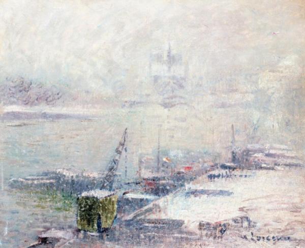Notre-dame De Paris, View From The Quai Henri Iv by Gustave Loiseau