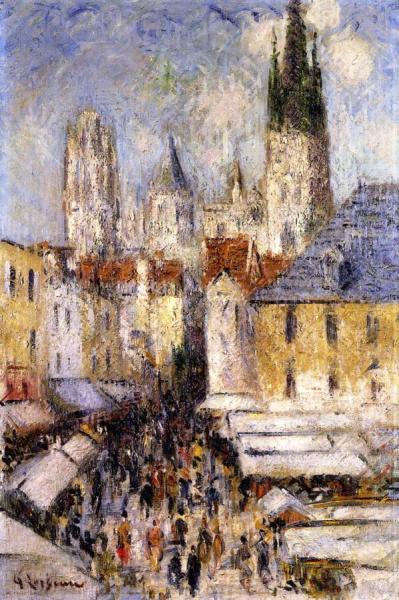 Place De La Basse Vieille Tour, Rouen by Gustave Loiseau