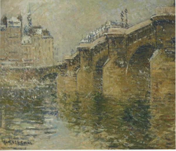 Pont Neuf In The Snow by Gustave Loiseau