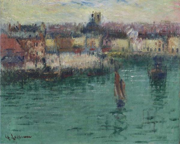 Port At Dieppe by Gustave Loiseau