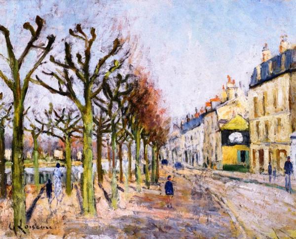 Quay Alongside The River, Village, Sunlight by Gustave Loiseau