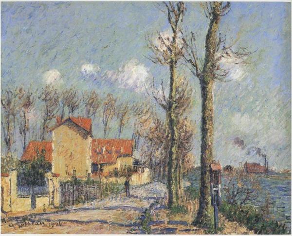 Quay Of Pothius In Pontoise by Gustave Loiseau