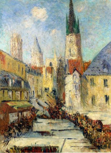 Rue De L'epicerie And The Rouen Cathedral by Gustave Loiseau