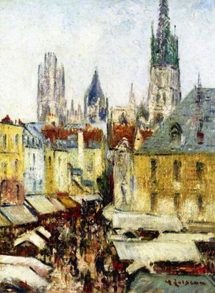 Rue De L'epicerie In Rouen by Gustave Loiseau