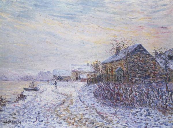 Snow Rifts Near The Seine by Gustave Loiseau
