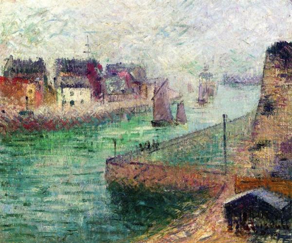 The Canal At Dieppe, Fog by Gustave Loiseau