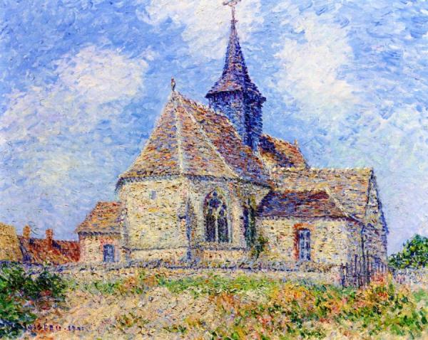The Church At Porte-joie On The Eure by Gustave Loiseau