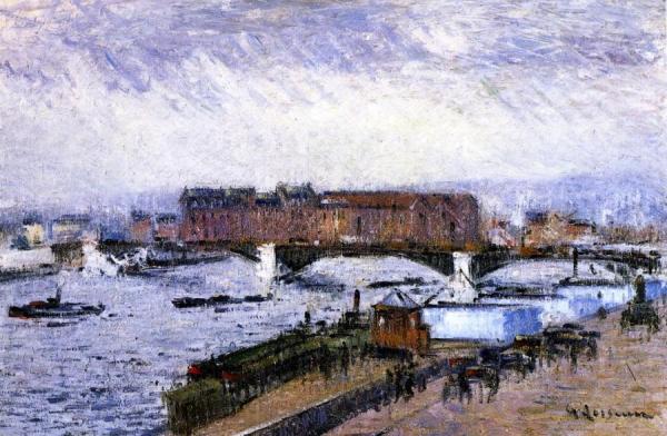 The Docks, The Pont Boiledieu, Rouen by Gustave Loiseau