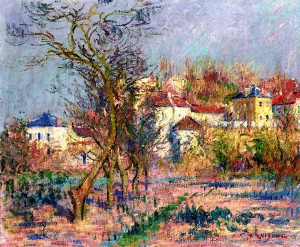 The Hermitage, Plum Trees In Flower by Gustave Loiseau