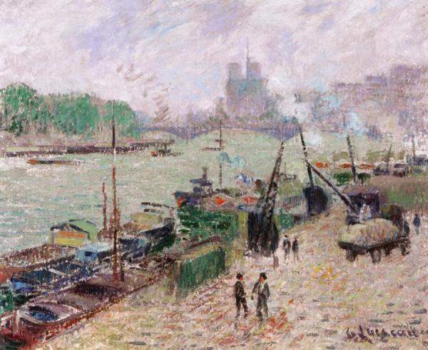 The Port Henri Iv, Paris by Gustave Loiseau