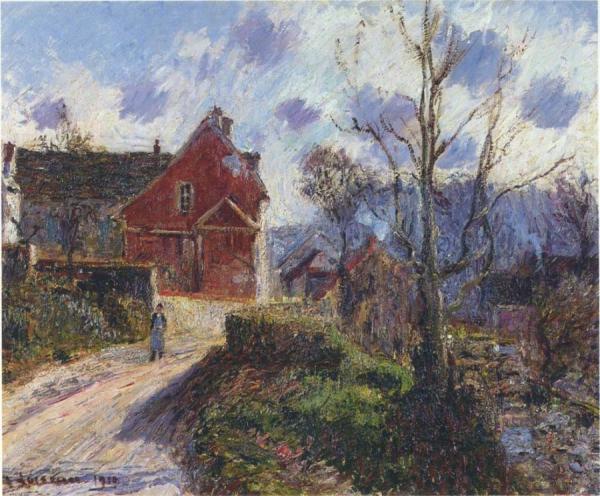 The Red Painted House by Gustave Loiseau