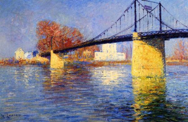 The Suspension Bridge At Triel-sur-seine by Gustave Loiseau