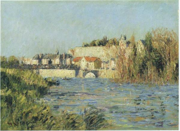 View Of A Town In The Sun From Across The River by Gustave Loiseau