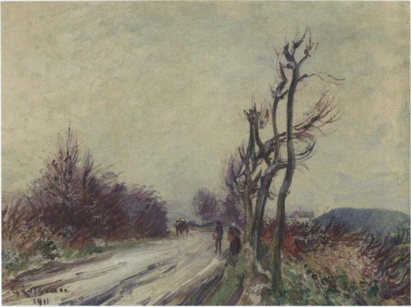 Village Road In Autumn by Gustave Loiseau