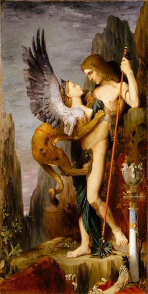 Oedipus Und Die Sphinx by Gustave Moreau