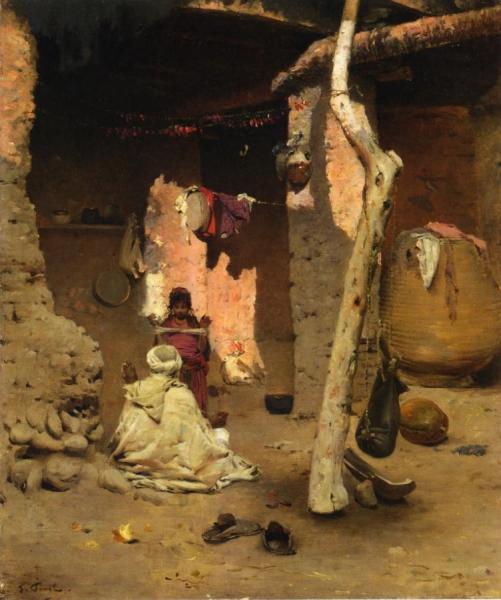 Preparing The Wool by Gustave Nicolas Pinel