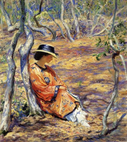 In The Oak Grove by Guy Orlando Rose
