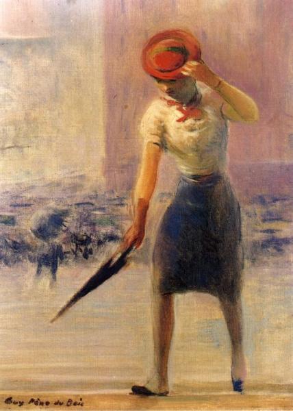 Woman With An Umbrella by Guy Pene Du Bois Oil Painting Reproductions