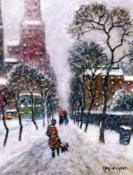 A Walk Along The Park by Guy Wiggins Oil Painting Reproductions