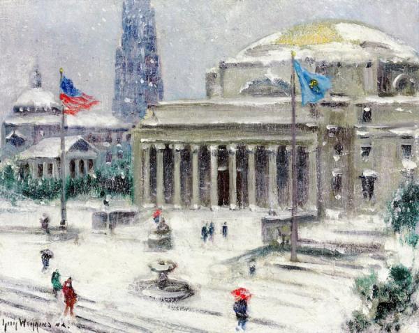 Columbia University by Guy Wiggins Oil Painting Reproductions