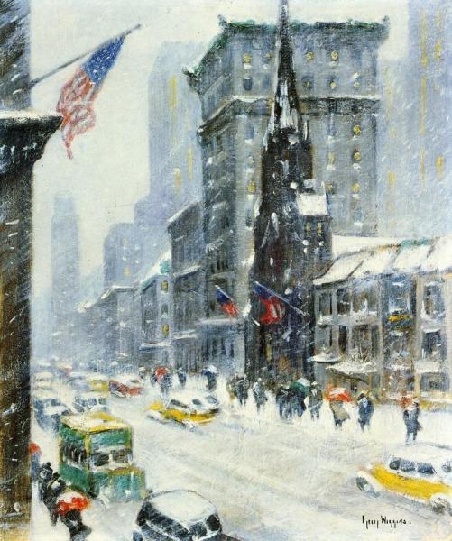 Guy Wiggins Fifth Avenue Storm At Fifty-fifth Street