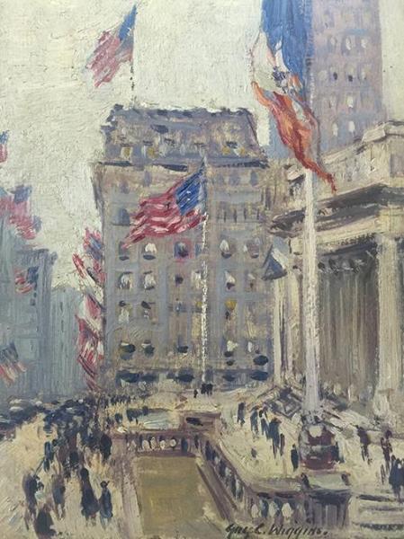 Flag Day, 42nd & 5th Ave, Ny 1919 by Guy Wiggins