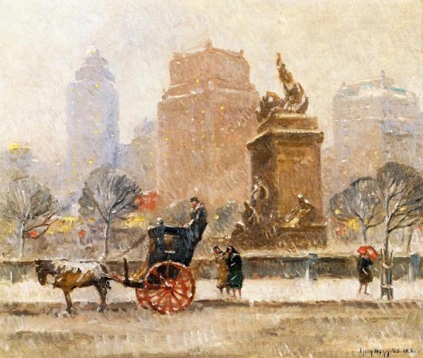 Winter Along Central Park by Guy Wiggins