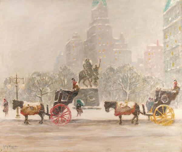 Winter At The Plaza by Guy Wiggins Oil Painting Reproductions