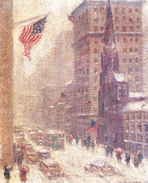 Winter, Fifth Avenue At 55th Street by Guy Wiggins