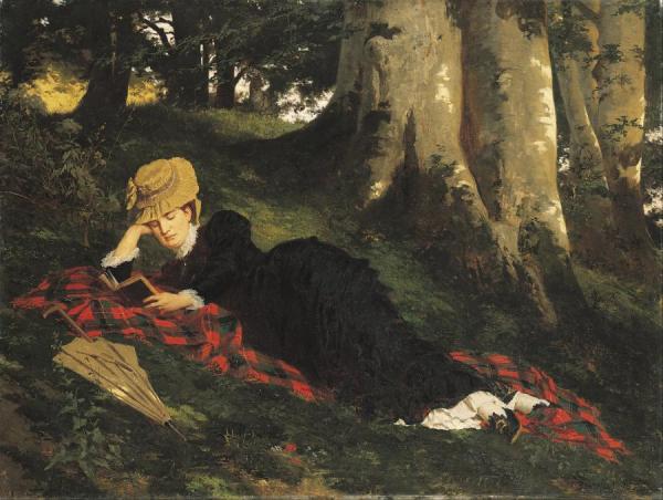Reading Woman In The Forest by Gyula Benczúr