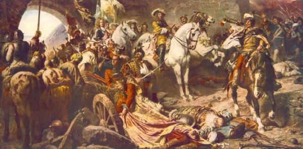 The Recapture Of Buda Castle In 1686 by Gyula Benczúr