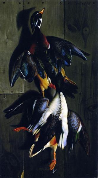 Hanging Game: Wood Duck And Mallard by Hal Alexander Courtney Morrison