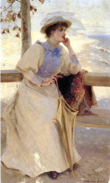 A Gust Of Wind by Hamilton Hamilton Oil Painting Reproductions