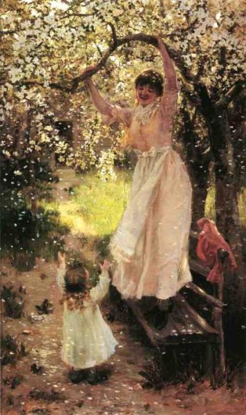 Falling Apple Blossoms by Hamilton Hamilton