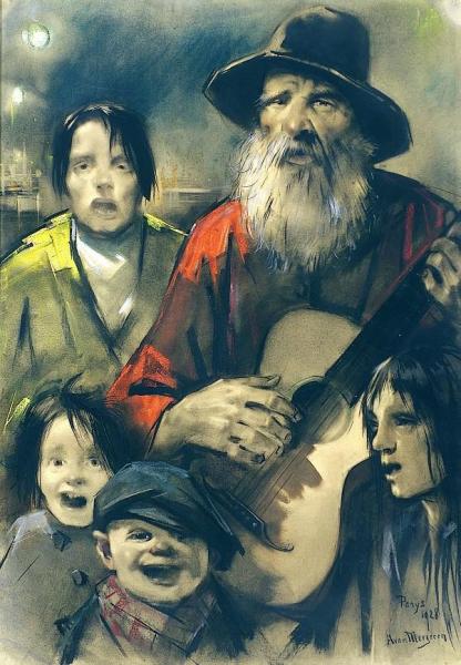 Streetsingers In Paris by Han Van Meegeren