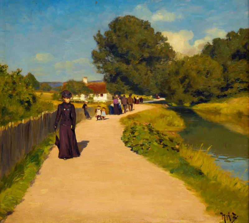 An Afternoon Promenade by Hans Andersen Brendekilde Oil Painting Reproductions