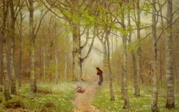 A Path Through The Anemones by Hans Andersen Brendekilde