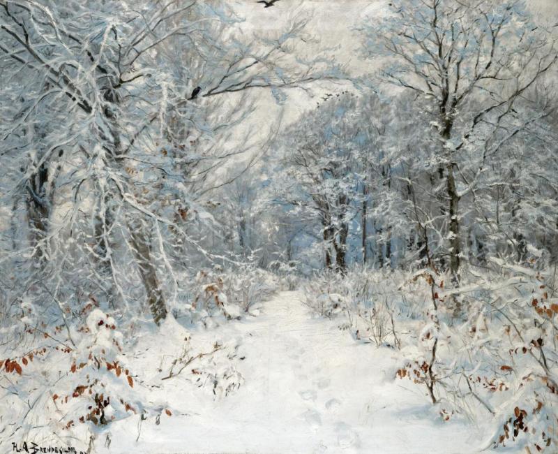 Winter Landscape by Hans Andersen Brendekilde Oil Painting Reproductions