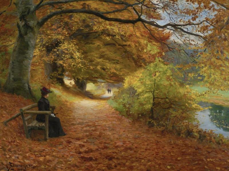 Wooded Path In Autumn, 1902 by Hans Andersen Brendekilde