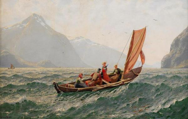 Hans Andreas Dahl Fiord With Sailing Boat