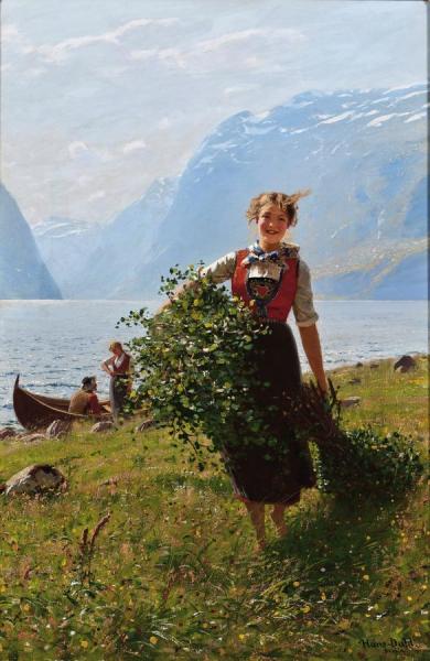 Flirtation by Hans Andreas Dahl Oil Painting Reproductions